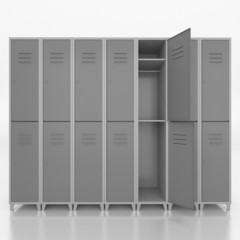 Empty  lockers isolate on white background