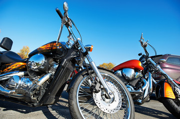 Fototapeta na wymiar Beautiful chrome classic motorcycle