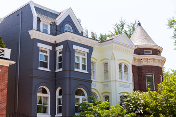 Fototapeta na wymiar Georgetown historical district facades Washington