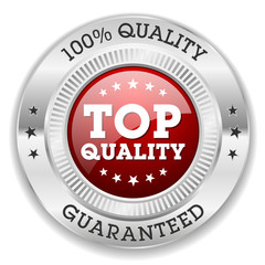 Red Top Quality Badge With Silver Border