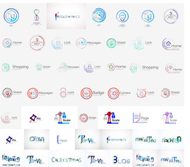 Vector universal mega set of company logos
