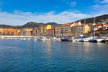Fototapeta na wymiar Nice and Luxury Yachts, French Riviera, France