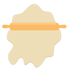 Dough wooden rolling pin plunger  Template Flat 