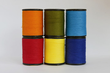 Colorful thread in spool group