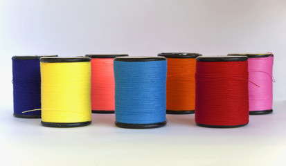 Colorful thread in spool