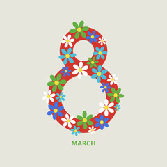March 8 greeting card