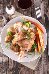 cooked lamb chop with vegetable