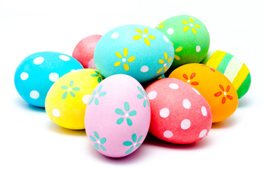 Colorful handmade easter eggs isolated - 78740719