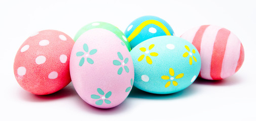 Colorful handmade easter eggs isolated