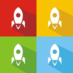 Iconos nave espacial colores sombra © imaagio.stock