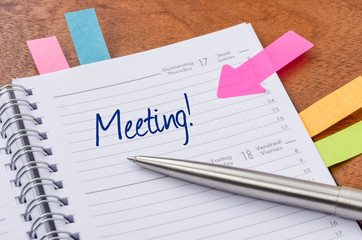 Terminkalender mit Hinweissticker - Meeting
