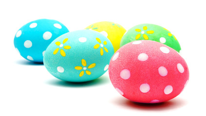 Colorful handmade easter eggs isolated