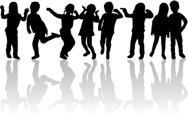 Obraz premium Sylwetki dzieci