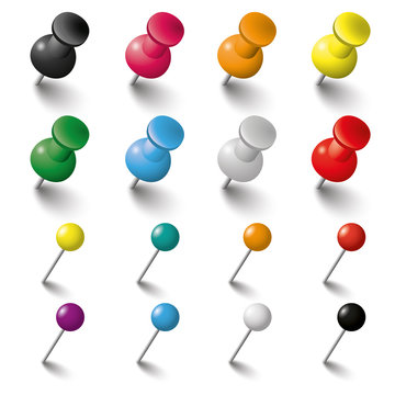 Colored Pins and Tacks Set