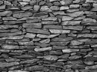 black and white stone wall
