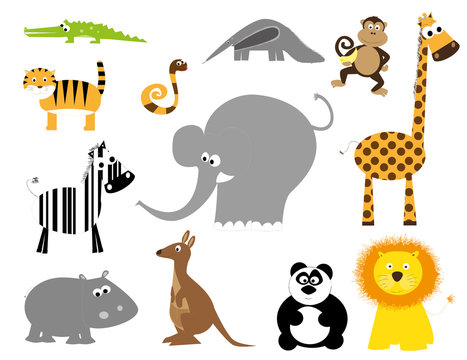 set of wild animals- vectors for children