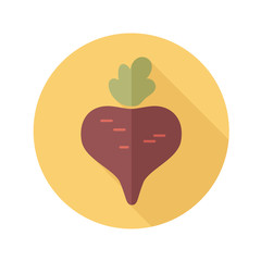 Beet flat icon with long shadow