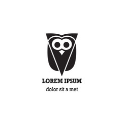 Stylized owl on white background.