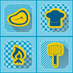 seamless background with symbols of barbecue