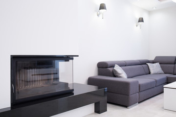 Close-up of fireplace