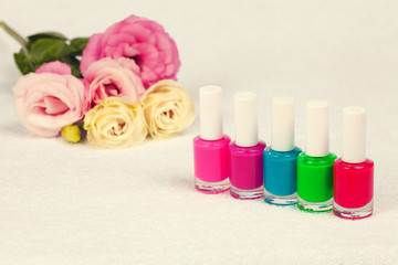 Obraz na płótnie Canvas Colorful nail polish for manicure
