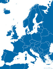 Fototapeta premium Europe Political Map Outline