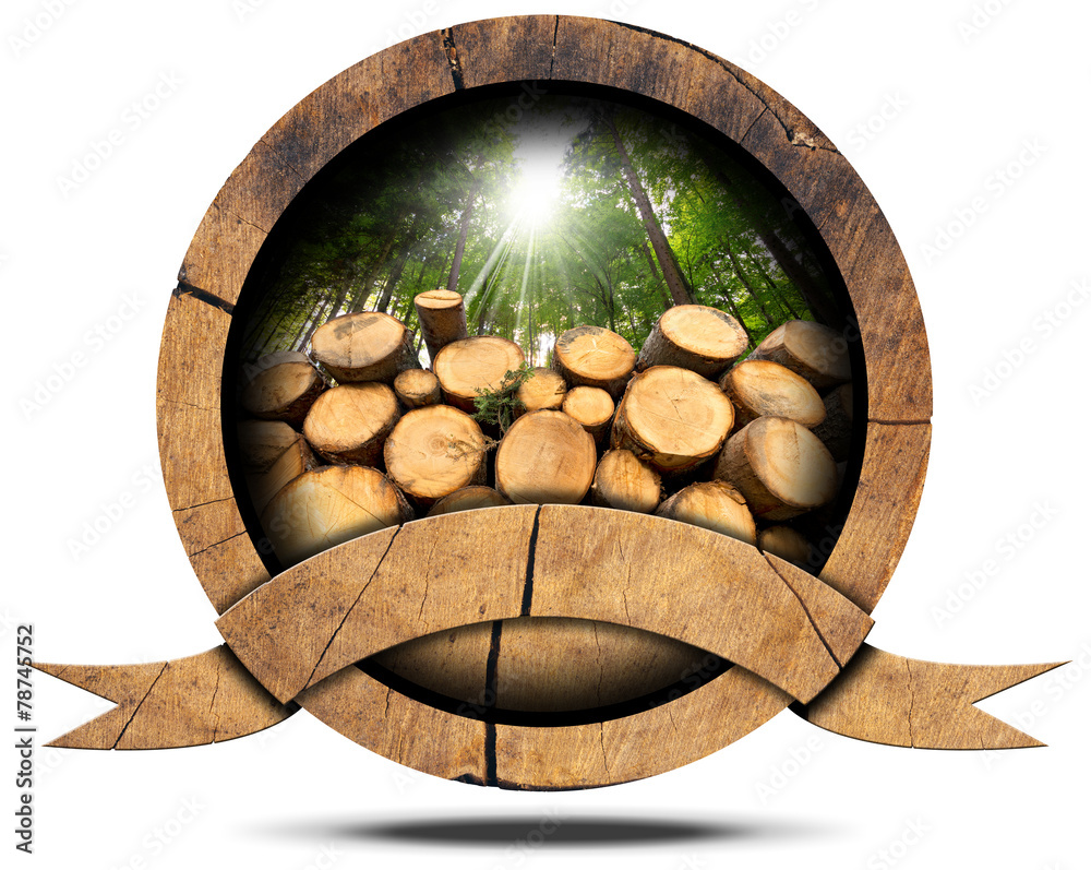 Wall mural lumber industry - wooden icon