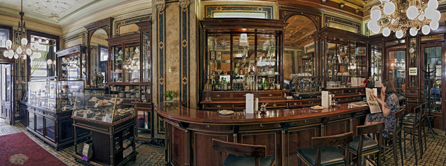 Obraz premium Cafe Demel Vienna wnętrze panorama
