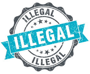 illegal vintage turquoise seal isolated on white