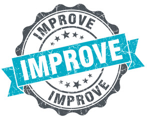 improve vintage turquoise seal isolated on white