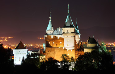 Fototapeta na wymiar Bojnice castle, Slovakia at night.