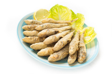 Ghiozzi fritti, deep fried gobies, mediterranean cuisine