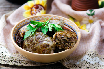 grechanik with a liver, a dish of traditional Ukrainian cuisine.