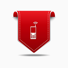 Phone Red Vector Icon Design