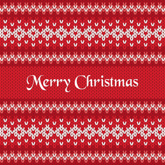 Merry Christmas Greeting Card on Winter Geometric Ornament
