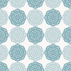 Navy blue lace flower pattern on white background