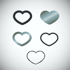 Set of Heart Icons