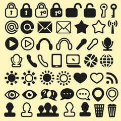 Set of Icons for Mobile Media and Web