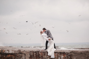 wedding on the beach in winter
