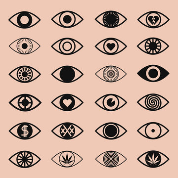 Set of Various Eye Icons