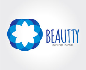 Abstract flower vector logo template for branding and design