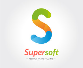 Abstract S character vector logo template for branding and