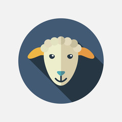 Sheep flat icon with long shadow