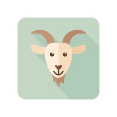 Goat flat icon with long shadow