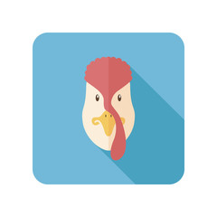 Turkey flat icon with long shadow