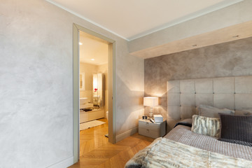 Interior, comfortable bedroom