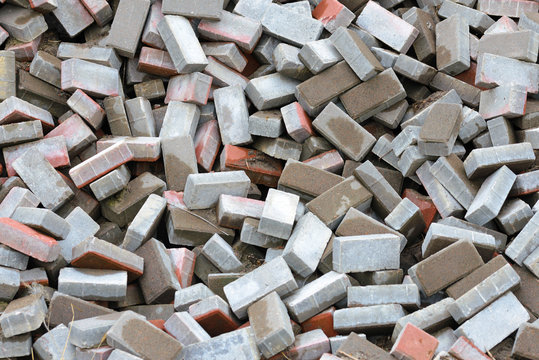 A Heap Of Calcium Silicate Bricks On A Construction Site