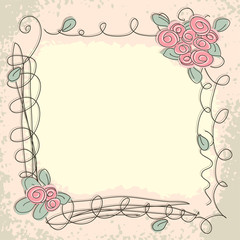 Greeting card with decorative floral elements