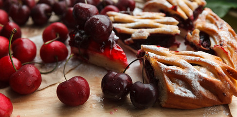 berries and cake on paper