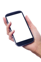 Hand holding a smartphone
